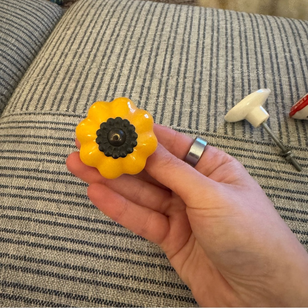 Yellow Ceramic Cabinet Knob